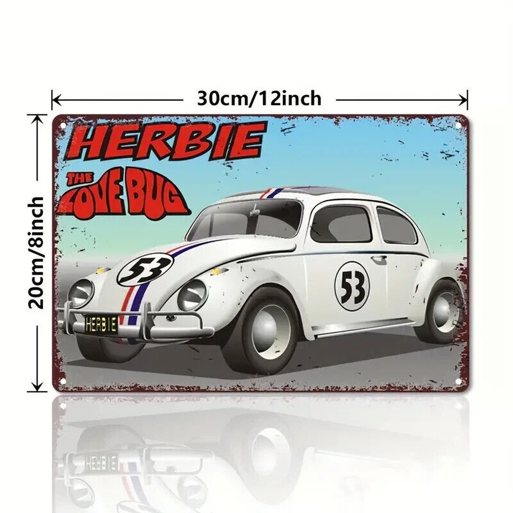 Herbie The Love Bug Vintage Novelty Metal Sign 12" x 8" Home & Garden:Home Décor:Plaques & Signs Style Your Walls